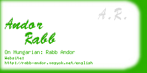 andor rabb business card